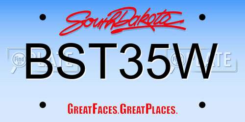 BST35W South Dakota License Plate