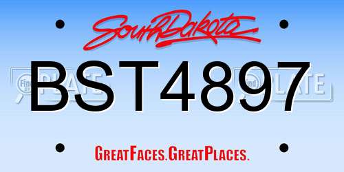 BST4897 South Dakota License Plate