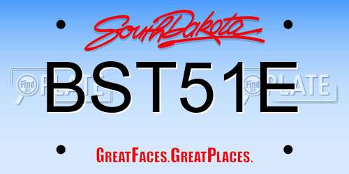 BST51E South Dakota License Plate