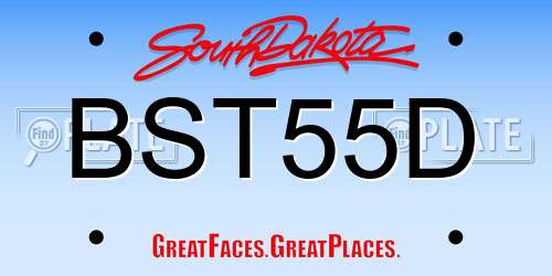 BST55D South Dakota License Plate