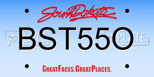 BST55O South Dakota License Plate