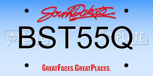 BST55Q South Dakota License Plate