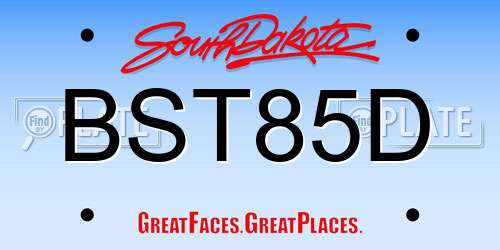 BST85D South Dakota License Plate