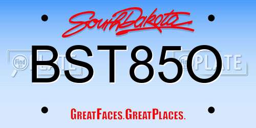 BST85O South Dakota License Plate