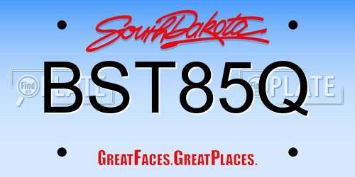 BST85Q South Dakota License Plate