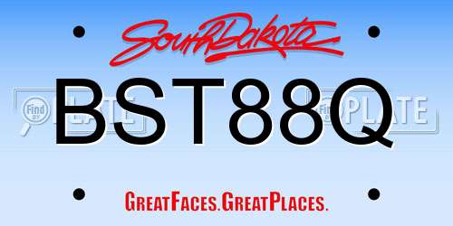 BST88Q South Dakota License Plate