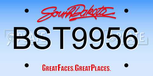 BST9956 South Dakota License Plate