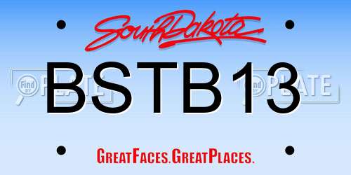 BSTB13 South Dakota License Plate