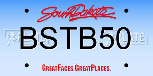 BSTB50 South Dakota License Plate