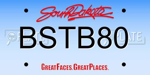 BSTB80 South Dakota License Plate