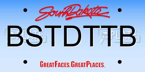 BSTDTTB South Dakota License Plate