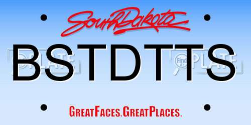 BSTDTTS South Dakota License Plate