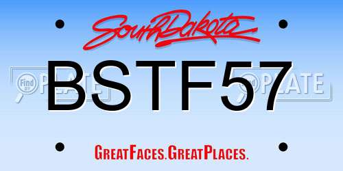 BSTF57 South Dakota License Plate