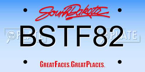 BSTF82 South Dakota License Plate