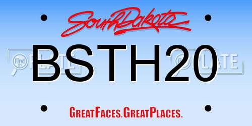 BSTH20 South Dakota License Plate