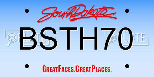 BSTH70 South Dakota License Plate