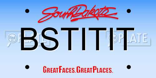 BSTITIT South Dakota License Plate
