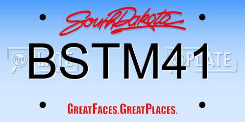 BSTM41 South Dakota License Plate