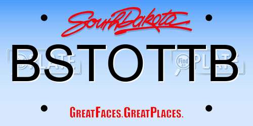 BSTOTTB South Dakota License Plate