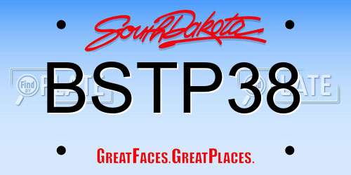 BSTP38 South Dakota License Plate