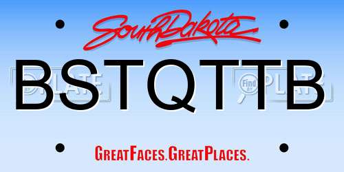 BSTQTTB South Dakota License Plate