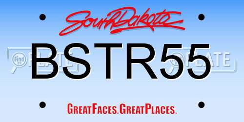 BSTR55 South Dakota License Plate