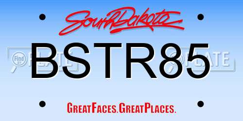 BSTR85 South Dakota License Plate