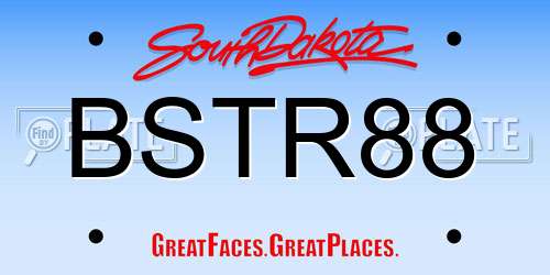 BSTR88 South Dakota License Plate