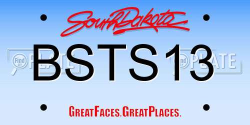 BSTS13 South Dakota License Plate