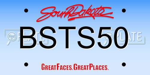 BSTS50 South Dakota License Plate