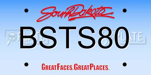 BSTS80 South Dakota License Plate