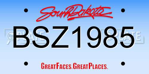 BSZ1985 South Dakota License Plate