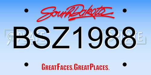 BSZ1988 South Dakota License Plate