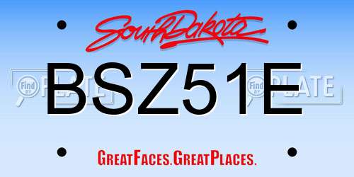 BSZ51E South Dakota License Plate
