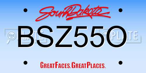 BSZ55O South Dakota License Plate