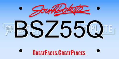 BSZ55Q South Dakota License Plate
