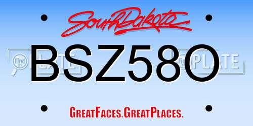 BSZ58O South Dakota License Plate