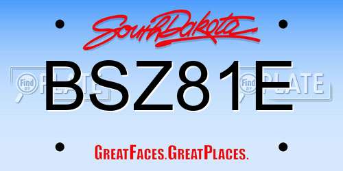 BSZ81E South Dakota License Plate