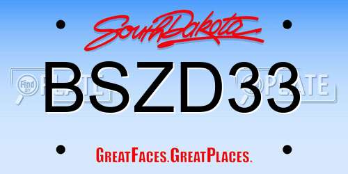 BSZD33 South Dakota License Plate