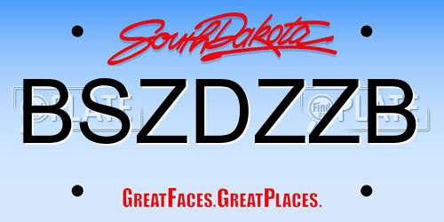BSZDZZB South Dakota License Plate
