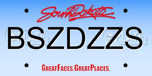 BSZDZZS South Dakota License Plate