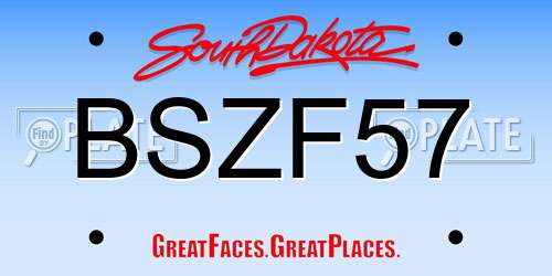 BSZF57 South Dakota License Plate
