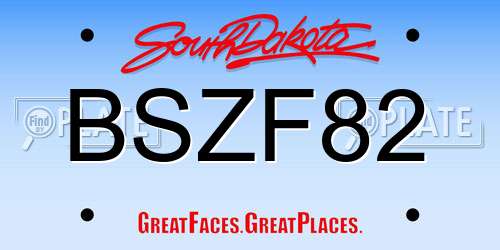 BSZF82 South Dakota License Plate