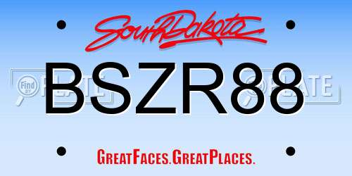 BSZR88 South Dakota License Plate