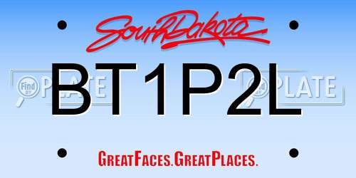 BT1P2L South Dakota License Plate