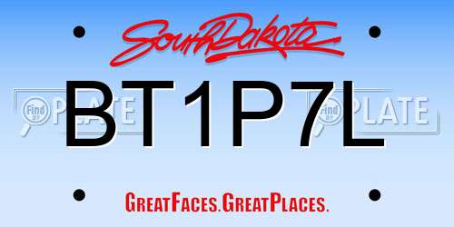 BT1P7L South Dakota License Plate