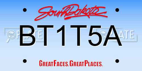 BT1T5A South Dakota License Plate