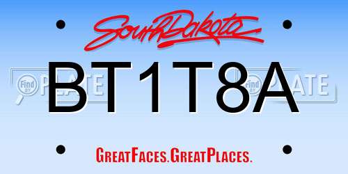 BT1T8A South Dakota License Plate