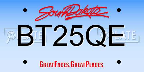 BT25QE South Dakota License Plate