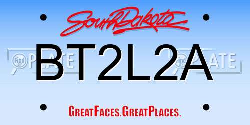 BT2L2A South Dakota License Plate